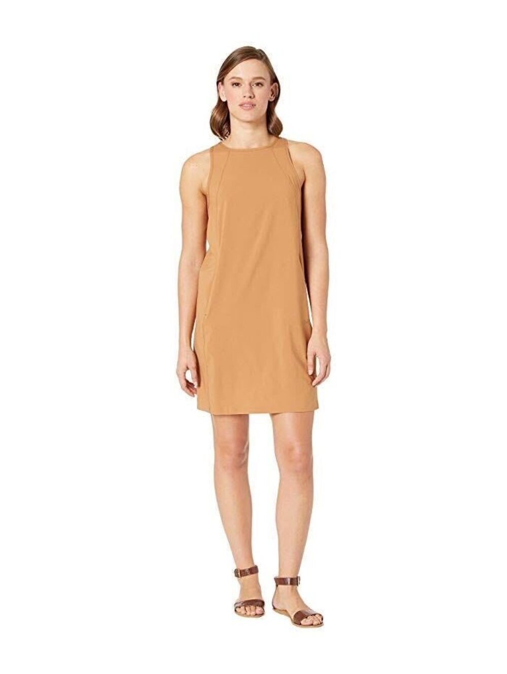 Arc’teryx Contenta Dress Womens XS Camel Tan Sleeveless Shift Travel Dress